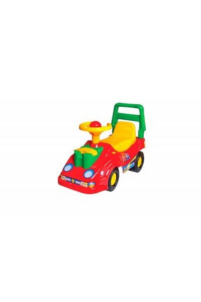 Divendi Pre-school car for children 1-3 years, Ride On, with phone, red with green and yellow
