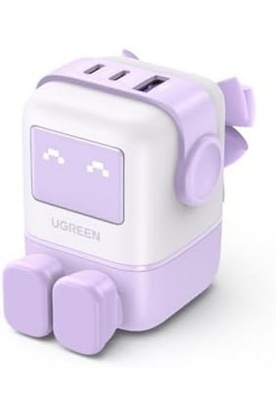 Ugreen UNO 65W USB C Charger 3-Port Nexode 65W GaN, LED Display, Compact Funny Fast Charger Type C P