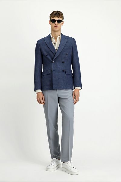 Kiğılı Slim Fit Slim Fit Patterned Double Breasted Jacket