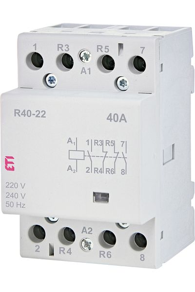 Eti Modular contactor, 40A, 2 NO contacts / 2 NC contacts, coil voltage 230V AC, 002463430,