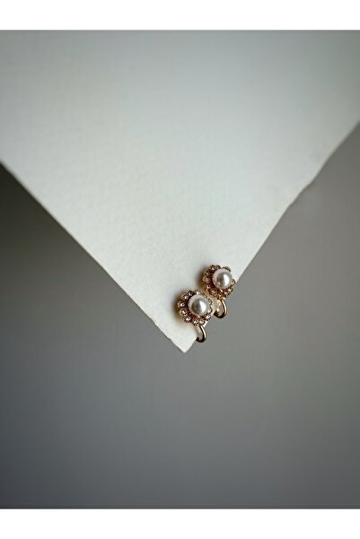 Owentis Steel Rose Gold Flower Model Pearl Clip-On Tivra Earrings -No Tarnishing-