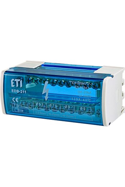 Eti Distribution block, 2 rows x 11 terminals, EDB-211, 001102301,