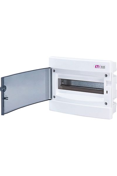 Eti PVC enclosure, 12 modules, recessed, IP40, white, transparent door, 001101011,