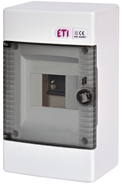 Eti PVC enclosure, 4 modules, surface-mounted, IP40, transparent door, 001100140,