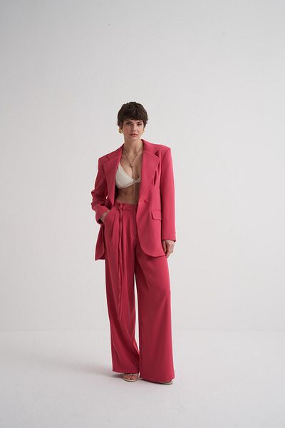 AÈC PRIVÈ Women's New Season Premium Quality Pink Inner Lined Blazer Jacket Suit 7777