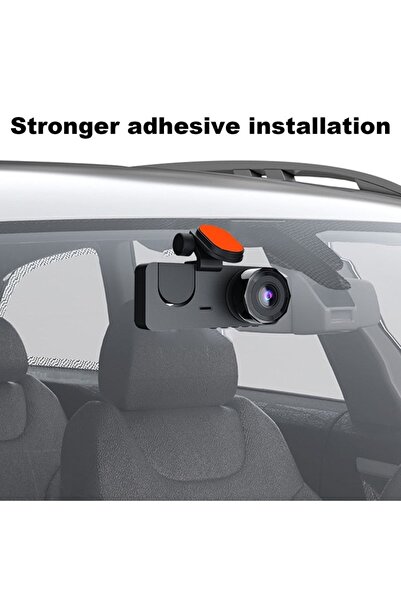 divendi-ro Triple slim car DVR camera, 2-inch LCD screen, Full HD, 3 lenses, 2 front and 1 rear, Gsensor, black
