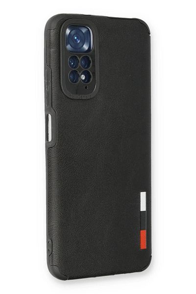 CepteToptan حافظة هاتف Xiaomi Redmi Note 11 مصنوعة من السيليكون والجلد - أسود - MKİ5985-2165