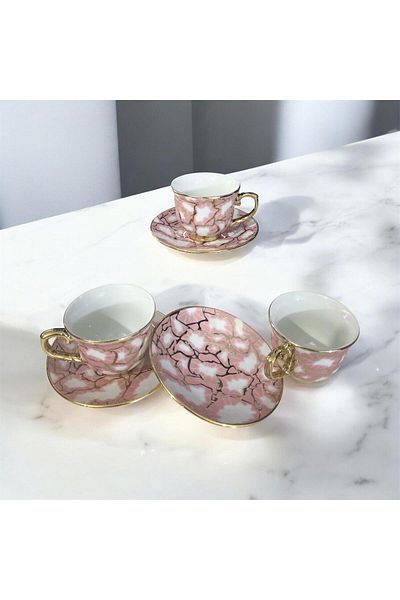 partridge store Gilded Porcelain Turkish Coffee Cup Set of 6