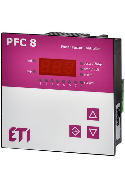Eti Capacitor bank controller, Cos-Fi Regulator, 8 outputs, PFC 8 RS, 004656906,
