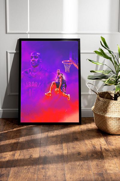 Saturn Vince Carter Framed Painting - Basketball Nba Poster Painting