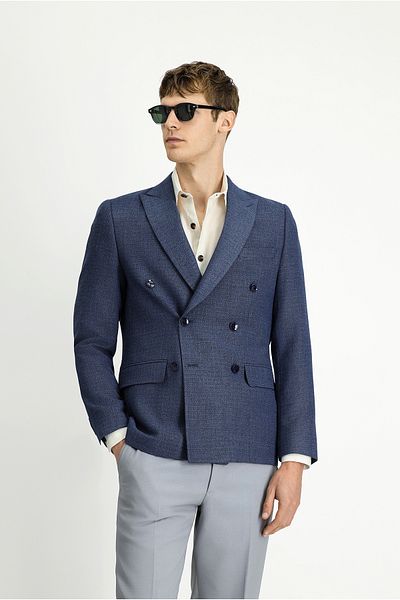Kiğılı Slim Fit Slim Fit Patterned Double Breasted Jacket