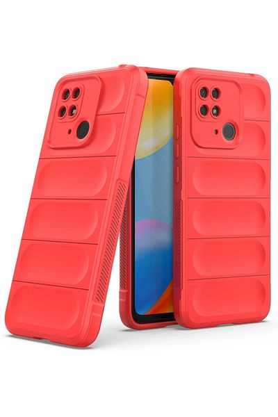 CepteToptan جراب هاتف Xiaomi Redmi 10C مصنوع من السيليكون المثالي - أحمر - MKİ5670-5502