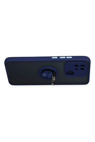CepteToptan حافظة هاتف Xiaomi Redmi 10C من السيليكون مع حلقة مونتريال - أزرق داكن - MKİ4072-2493