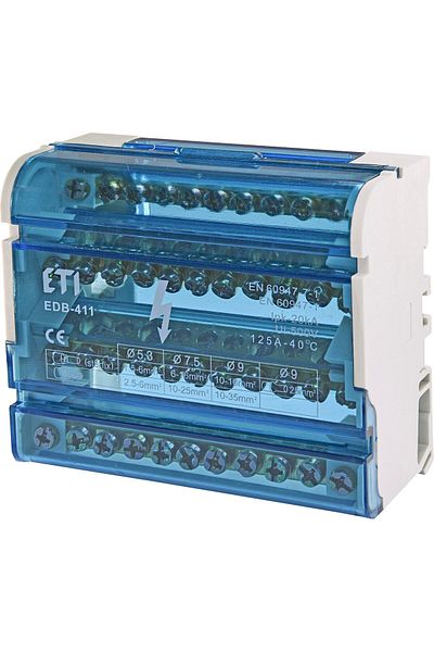 Eti Distribution block, 4 rows x 11 terminals, EDB-411, 001102304,