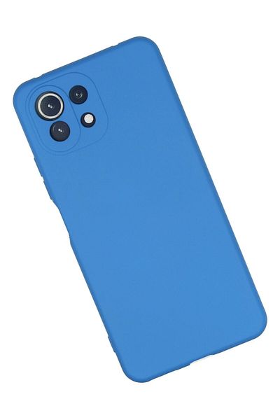 CepteToptan حافظة هاتف Xiaomi MI 11 Lite من السيليكون المخملي الداخلي - أزرق - MKİ7390-8819