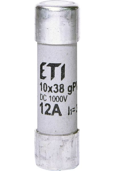 Eti gPV fuse, photovoltaic module protection, 10x38, 12A, 1000V DC, 002625077,