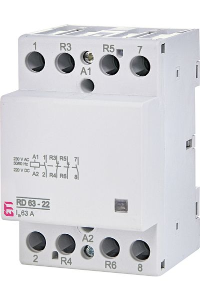 Eti Contactor modular, 63A, 2 contacte NO / 2 contacte NC, tensiune bobina 230V AC/DC, 002464030,