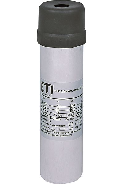 Eti Capacitor 2.5kVAr, Dry Type, 440V, 50Hz, Capacity 3x13.7Uf, 004656710,