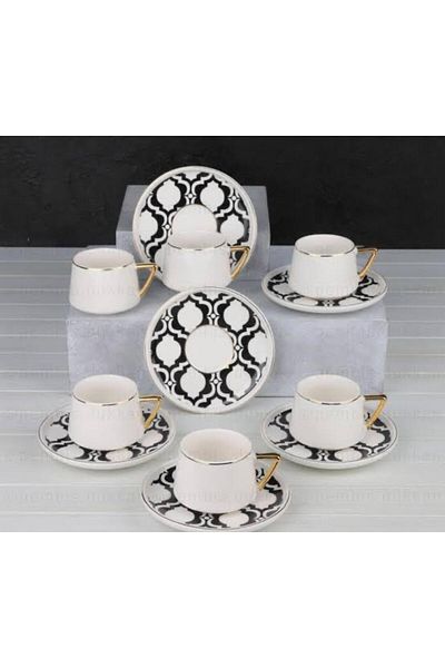 partridge store Gilded Porcelain Turkish Coffee Cup Set of 6