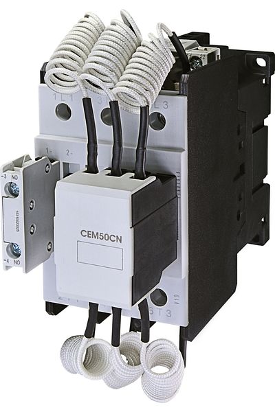 Eti Capacitive contactor, 40kVAR, Uc=230V, 1 auxiliary contact NO, CEM50CN.10-230V-50Hz, 004648140,