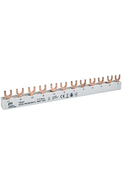 Eti Busbar 12 module, tip furca, 4P, 63A, IZ10, 002921268,