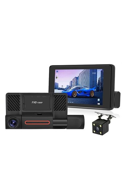 divendi-ro Triple DVR car camera, Full HD 1080p, 4-inch display, 170° angle