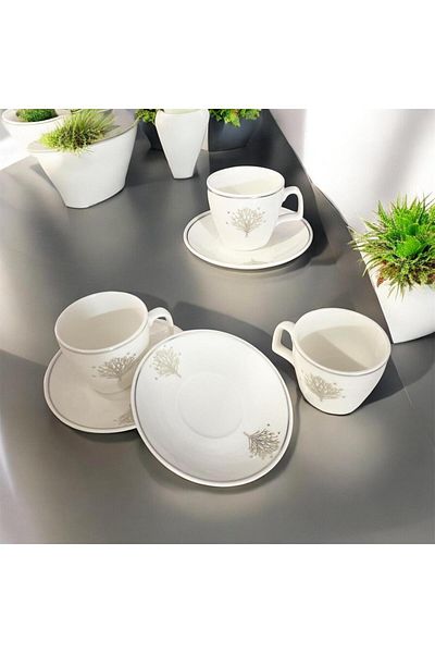 partridge store Platinum Gilded Porcelain Turkish Coffee Cup Set of 6