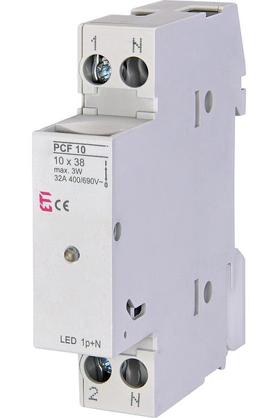 Eti Fuse disconnector, 10x38mm, alternating current, 1P+N, 32A, without LED, PCF 10, 002550012,