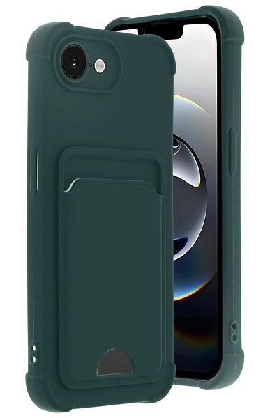 CepteToptan بطاقة عمل Apple iPhone 16E Kelvin من السيليكون - أخضر داكن - MKİ1276-1706