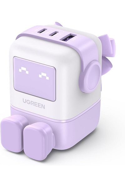 Ugreen UNO 65W USB C Charger 3-Port Nexode 65W GaN, LED Display, Compact Funny Fast Charger Type C P