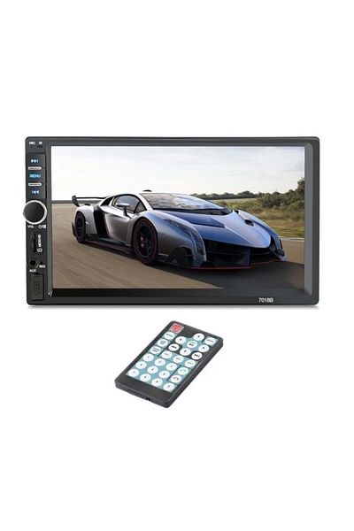 divendi-ro MP5 Car Media System with 7" HD Touch Screen, 7018B, Bluetooth, Remote Control, Black