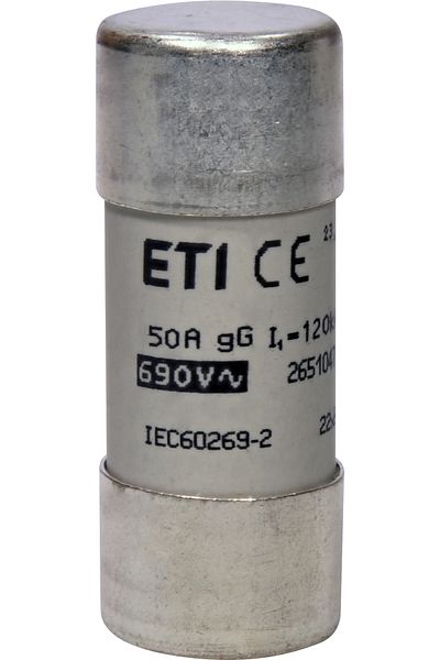 Eti Cylindrical fuse gG, alternating current, 22x58, 50A, 690V, CH22x58, 002651047,