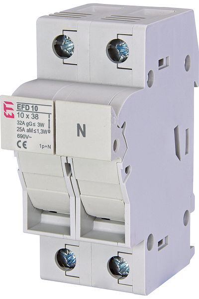 Eti Fuse disconnector, 10x38mm, alternating current, 1P+N, 32A, without LED, EFD 10, 002540002,