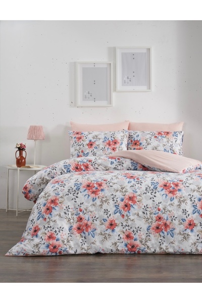 Sheri Home YENİ 100% Yıkanmış Pamuk Nevresim (Yorgan Kılıfı) KIRÇİÇEKMODEL886...