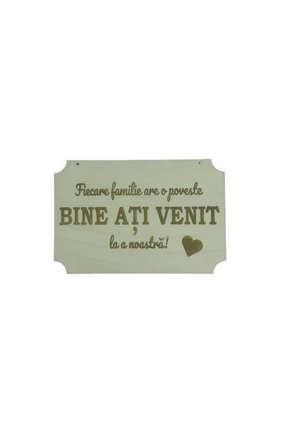 OEM Placuta personalizata din lemn "Bine ati venit" 40x30 cm, forma dreptunghiulara