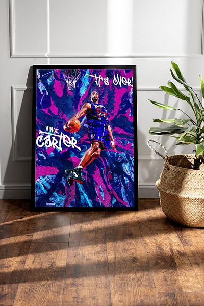 Saturn Pictură înrămată de Vince Carter - Pictură poster NBA de baschet