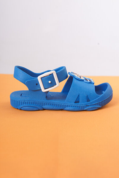 Craftique Blue Boy's Summer Slippers Sandals Non-Slip Soled Animal Picture Nursery Pool Casual Shoes