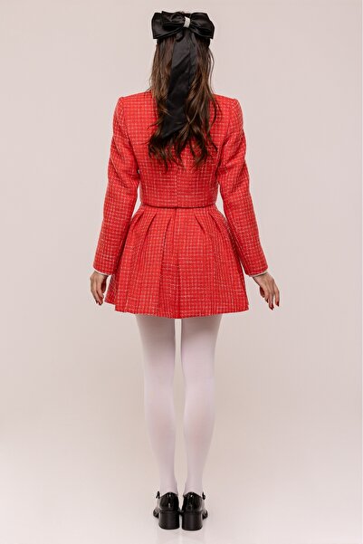 Atmosphere Fashion Short red jacket made of loops