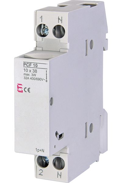 Eti Fuse disconnector, 10x38mm, alternating current, 1P+N, 32A, without LED, PCF 10, 002550002,