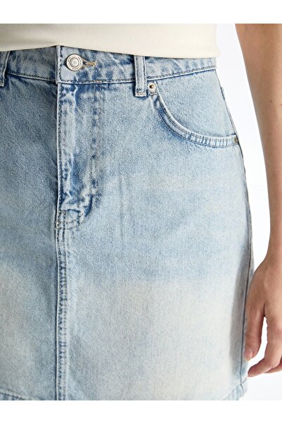 LC Waikiki LCW Vision Indigo Standart Fit Kadın Jean Etek