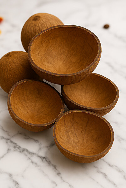 Akvaryum Doğal Dekoratif Hindistan Cevizi Kabuğu Önü Kapalı Yarım Kesik Model...