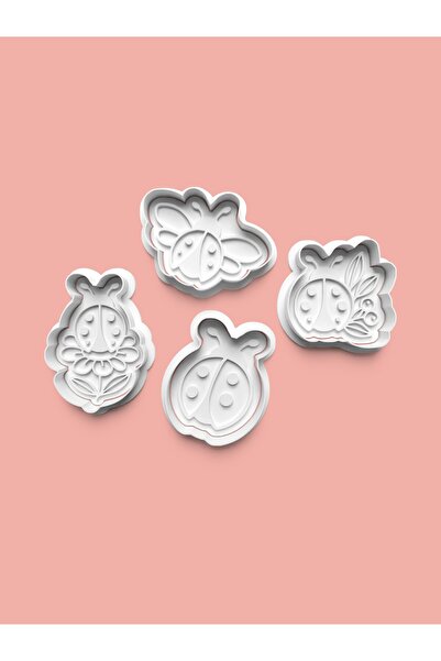 AKTASTORE Ladybug Cookie Mold and Sugar Paste Mold Set of 4