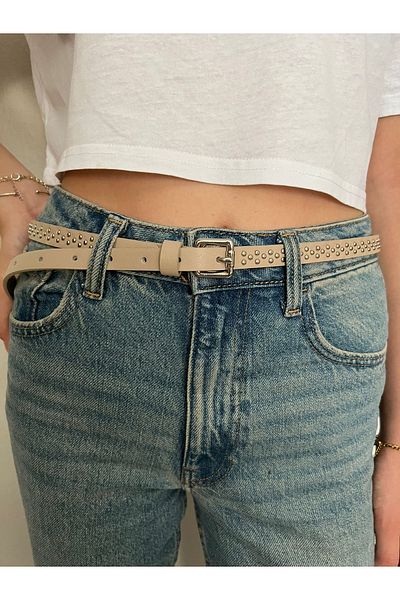 Eksibir Thin Women's Belt with Droplets Pants Belt Dress Belt