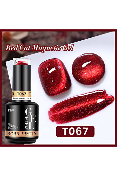 Born Pretty Red Cat Eye Gel/Kırmızı Kedi Gözü Kalıcı Oje(T067)-15ml