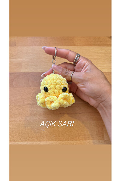 vikivin bebe سلسلة مفاتيح/إكسسوار حقيبة على شكل أخطبوط ملون مصنوع يدويًا - أم...