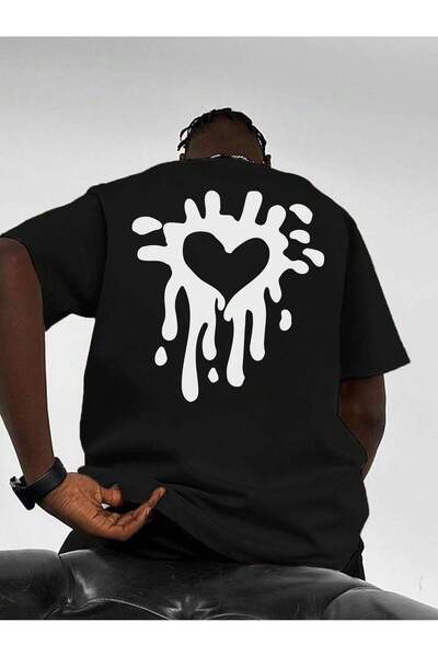 SVART WEAR Μπλουζάκι με σχέδιο καρδιάς με τύπωμα oversized Casual Tshirt