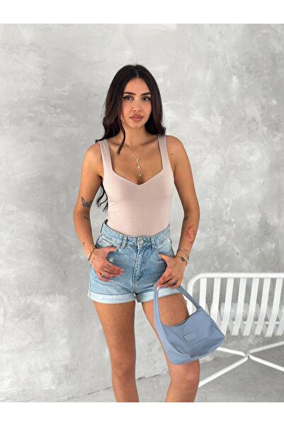 By Kuzey Aras Sandy Fit Strap Basic Women's Bodysuit