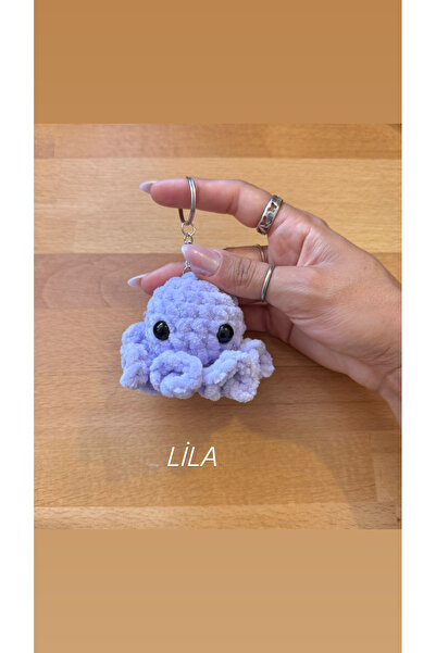 vikivin bebe سلسلة مفاتيح/إكسسوار حقيبة على شكل أخطبوط ملون مصنوع يدويًا - أم...