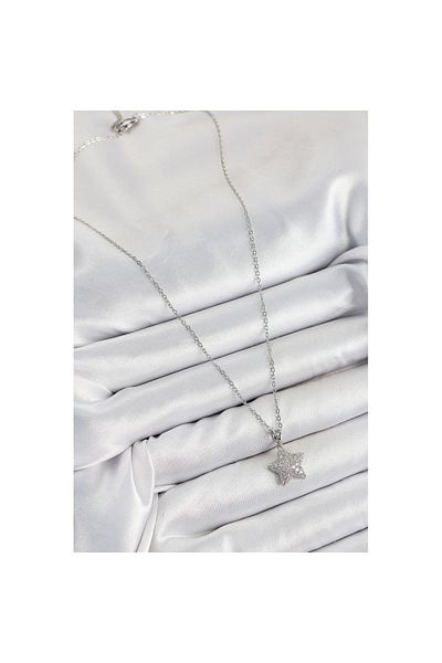 Skygo 316L Steel Zircon Stone Star Model Silver Color Women's Necklace - Tj-Bko10352