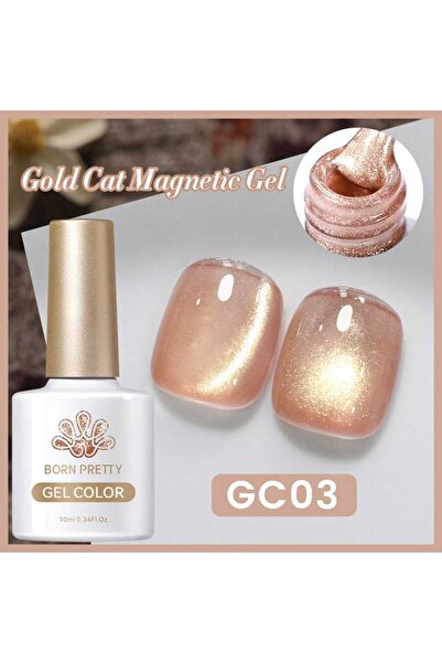 Born Pretty Gold Cat Magnetic Gel/Altın Yansımalı Kedi Gözü Kalıcı Oje(GC03)-...